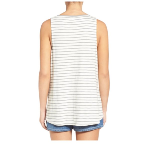 Madewell Forward Seam Stripe Tank Dusk-Grey - Picture 4 of 8